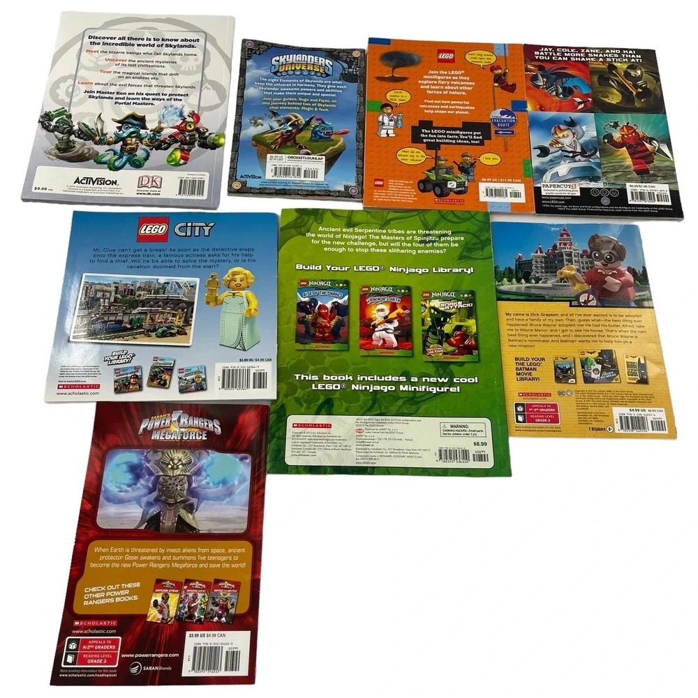 Lot Of 8‎ Books Volcanoes (LEGO Nonfiction) Paperback Skylanders Ninjago Bundle